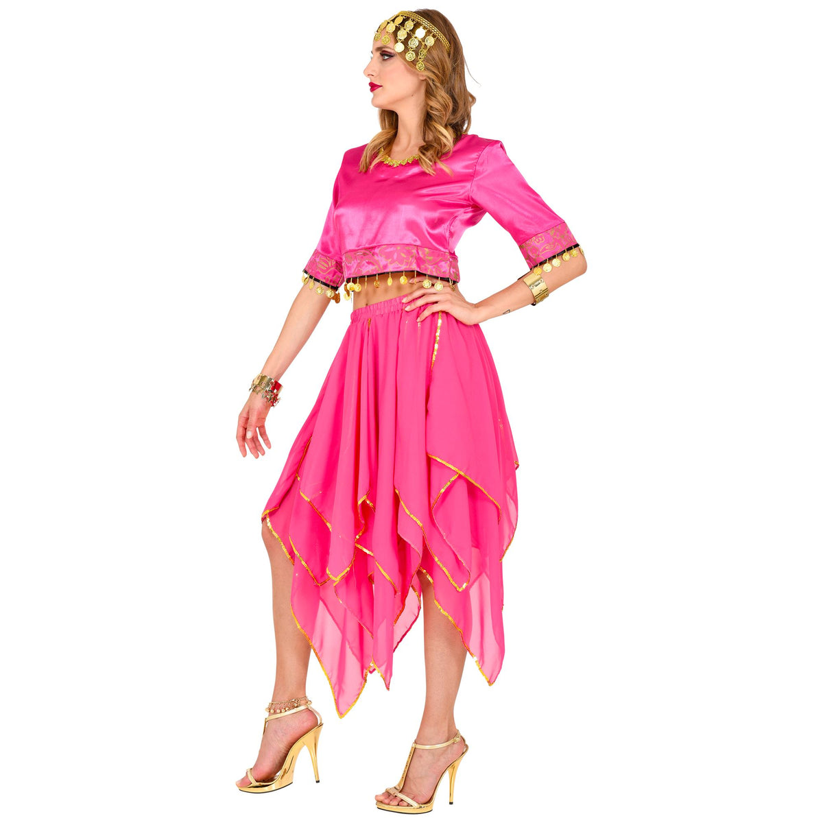 Widmann Chiffon Rock – Pink Gold Onesize Damen Tuturock – Seitenansicht