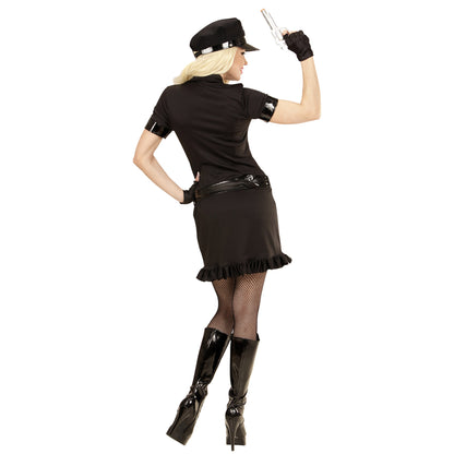"POLIZISTIN" (Kleid, Gürtel, Krawatte, fingerlose Handschuhe, Hut)