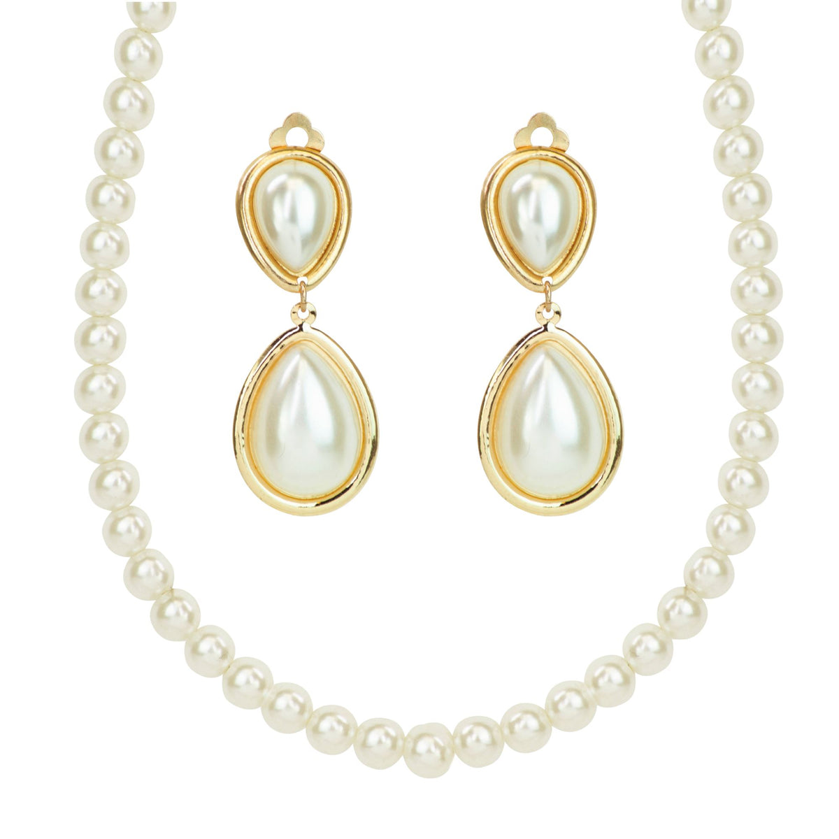 "MARILYN" Set (Perlenhalskette, Ohrringe)