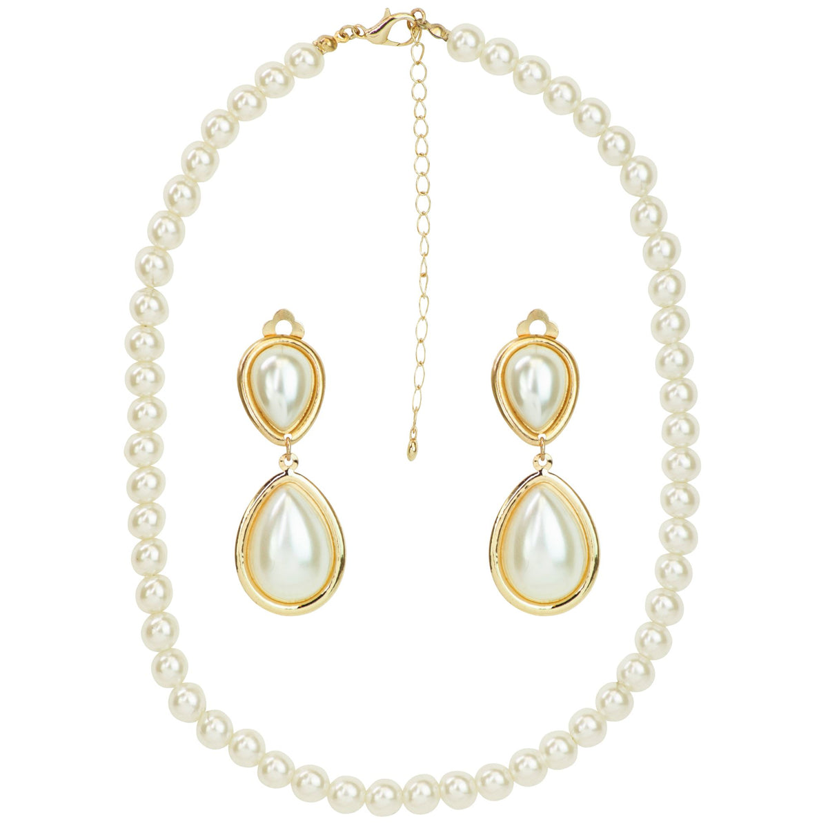 "MARILYN" Set (Perlenhalskette, Ohrringe)