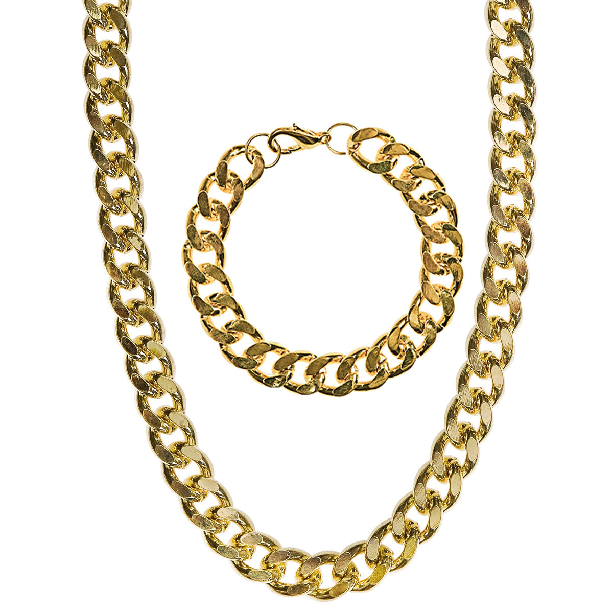 "GANGSTER/RAPPER/ZUHÄLTER" (Goldhalskette und Armband)