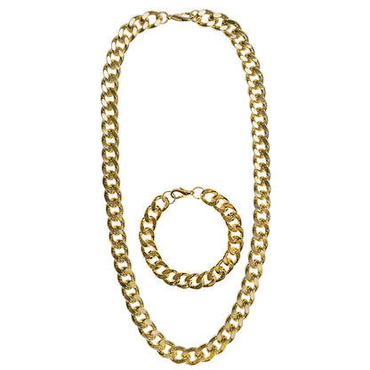 "GANGSTER/RAPPER/ZUHÄLTER" (Goldhalskette und Armband)