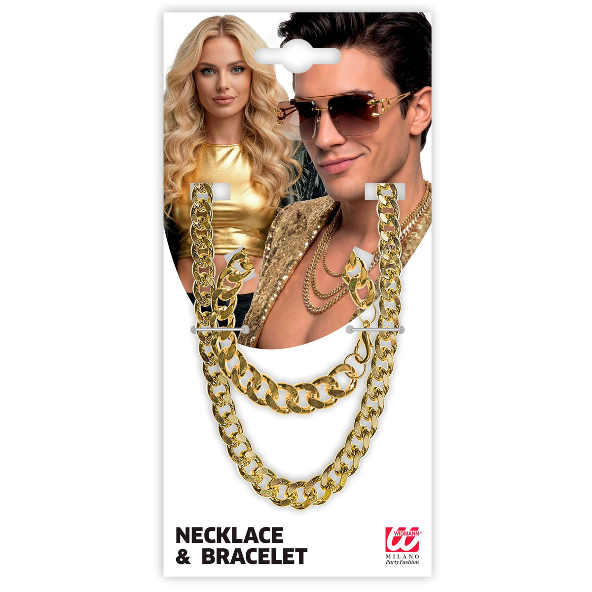 "GANGSTER/RAPPER/ZUHÄLTER" (Goldhalskette und Armband)