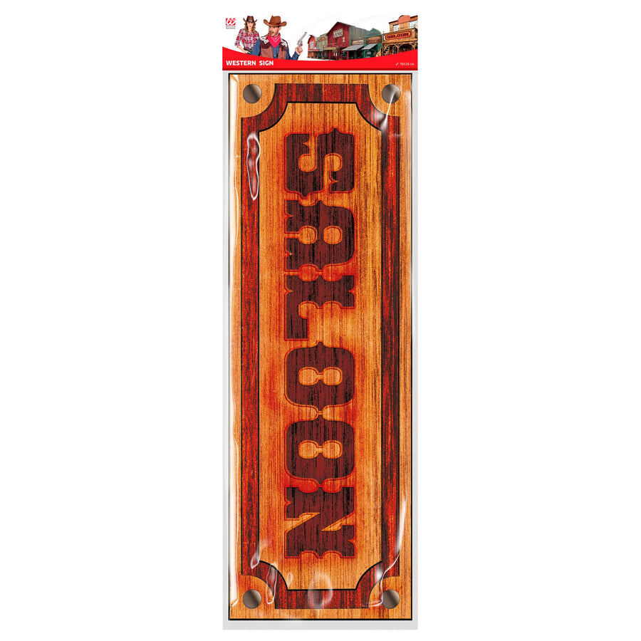 Widmann Saloon-Schild aus Papier 78 x 26 cm in Braun – Detailansicht