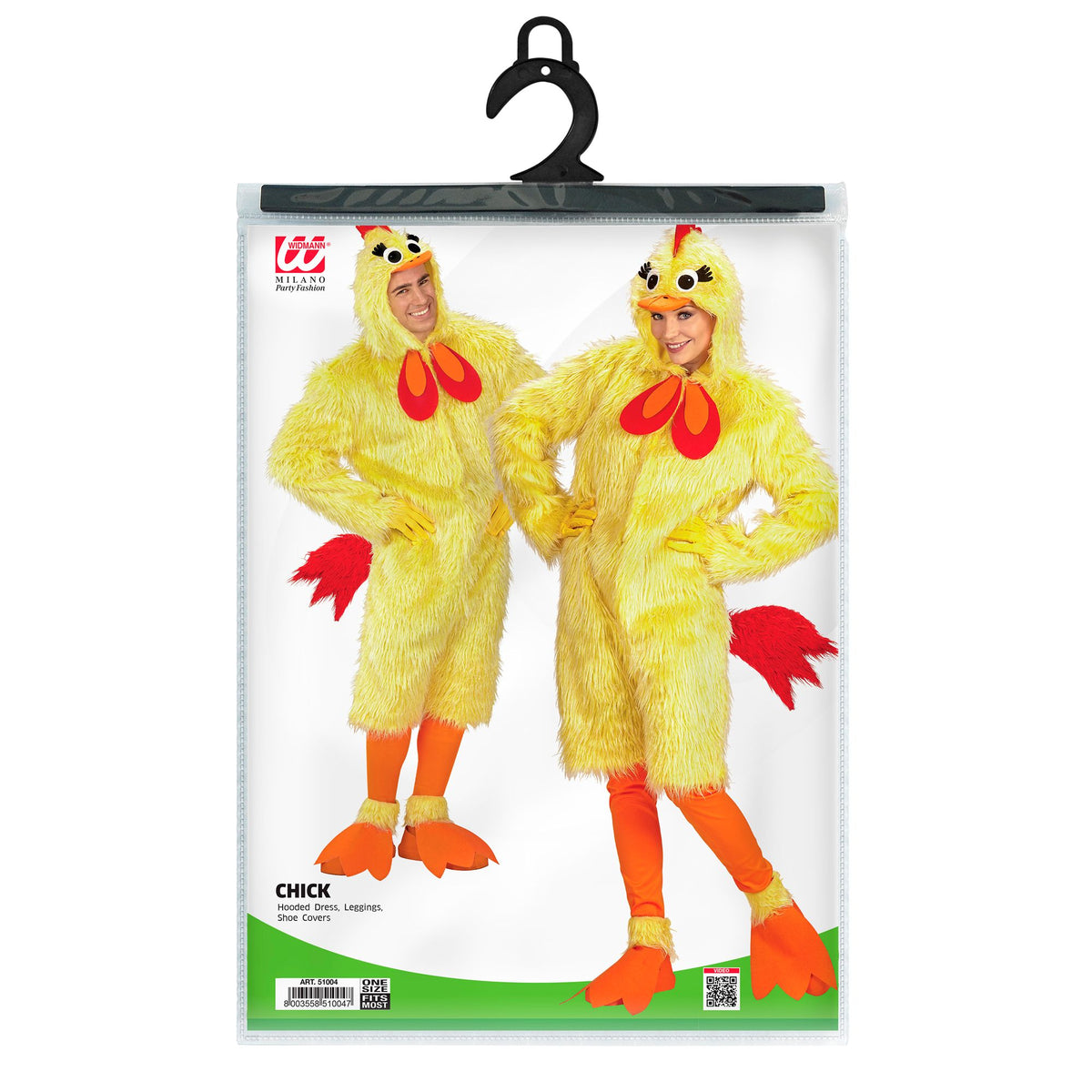 Widmann Huhn aus Plüsch Kostüm für Erwachsene in Gelb – Verpackung