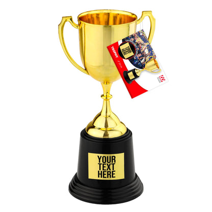 "POKAL MIT SELBSTKLEBENDEM BESCHRIFTBAREM ETIKETT" 22 cm