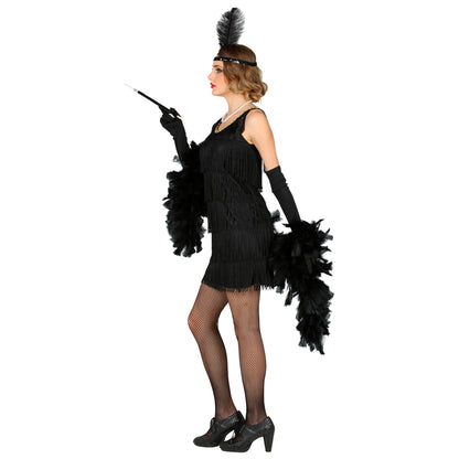 "20er JAHRE CHARLESTON FLAPPER" (Kleid, Stirnband mit Feder)