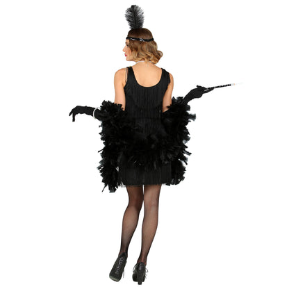 "20er JAHRE CHARLESTON FLAPPER" (Kleid, Stirnband mit Feder)