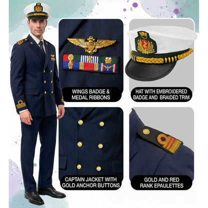 "NAVY KAPITÄN" (Jackett, Hose, Mütze)