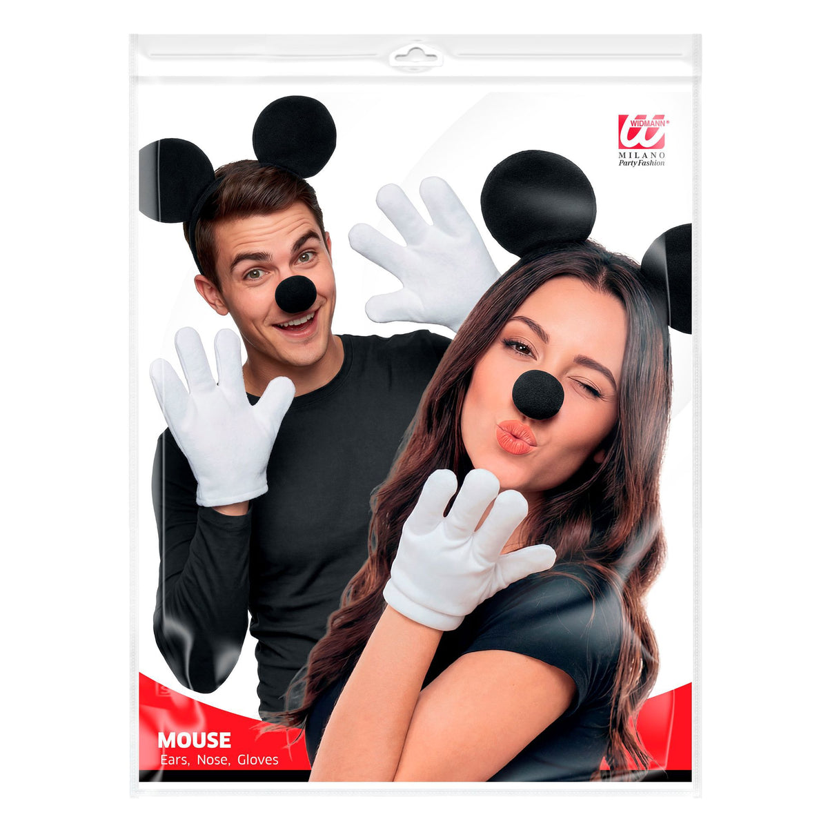 "MÄUSCHEN" Dress- Up- Set (Ohren, Hut, Nase, Handschuhe)