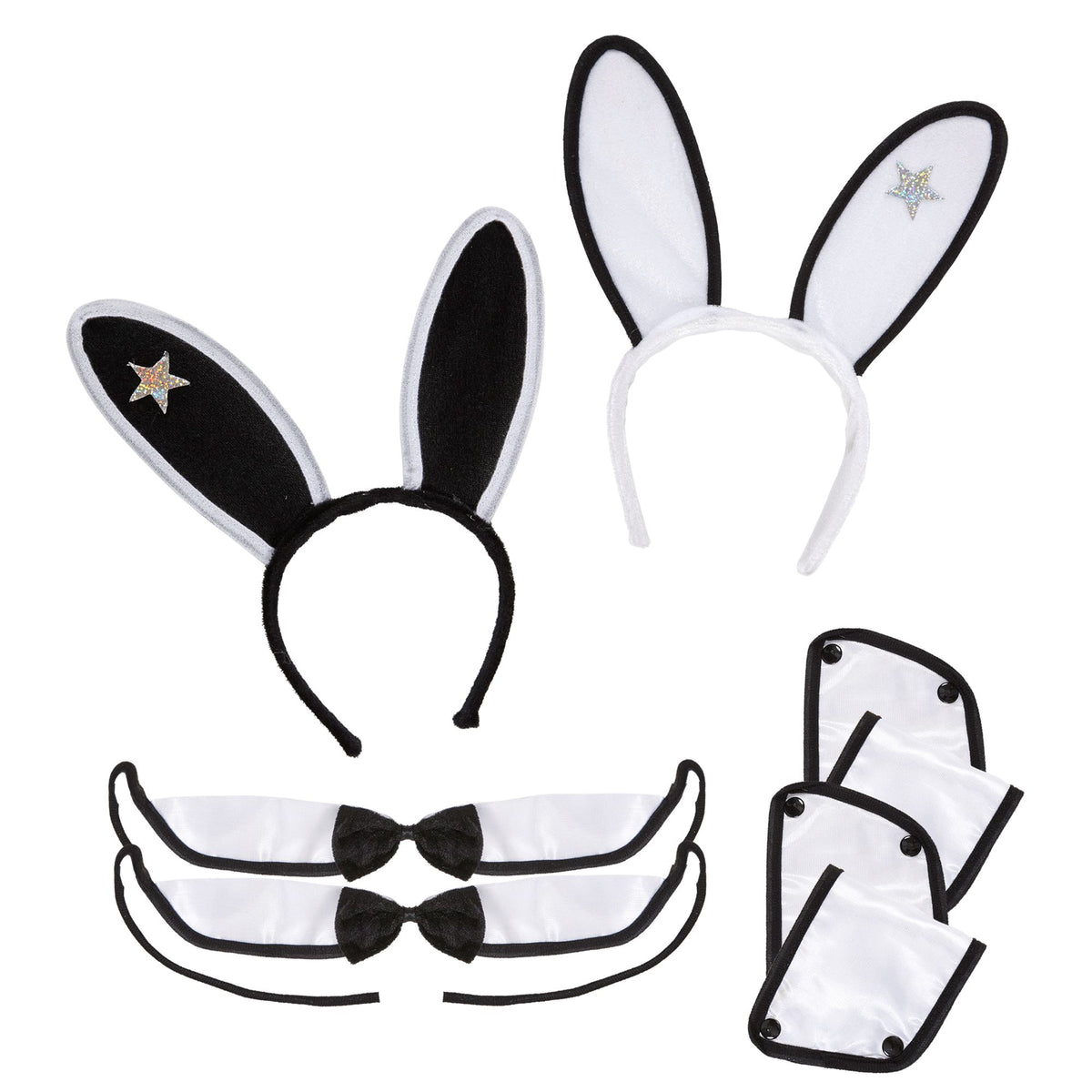 "PLAYGIRL" Dress- Up- Set (Ohren, Kragen mit Fliege, Manschetten) sort. in 2 Farben