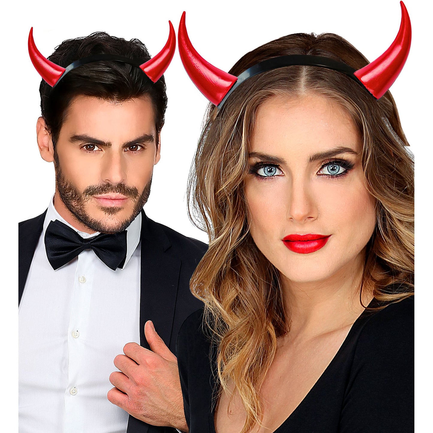 Rote Teufelshörner als auffälliges Halloween-Accessoire