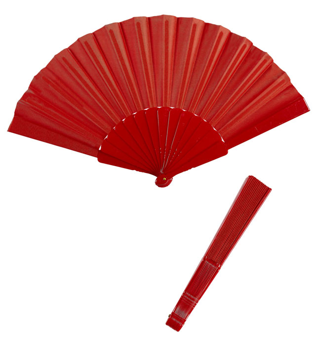 "ROTER FÄCHER AUS STOFF" 23 cm