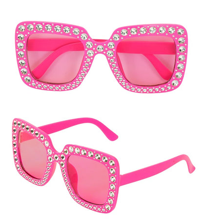 Widmann rosa Strass-Brille pinkes Party-Accessoire – Produktansicht