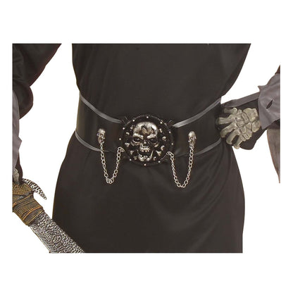 "SKULL WARLORD" (Robe mit Kapuze und Maske mit unsichtbarem Gesicht, Gürtel mit 3D Schnalle und Ketten)