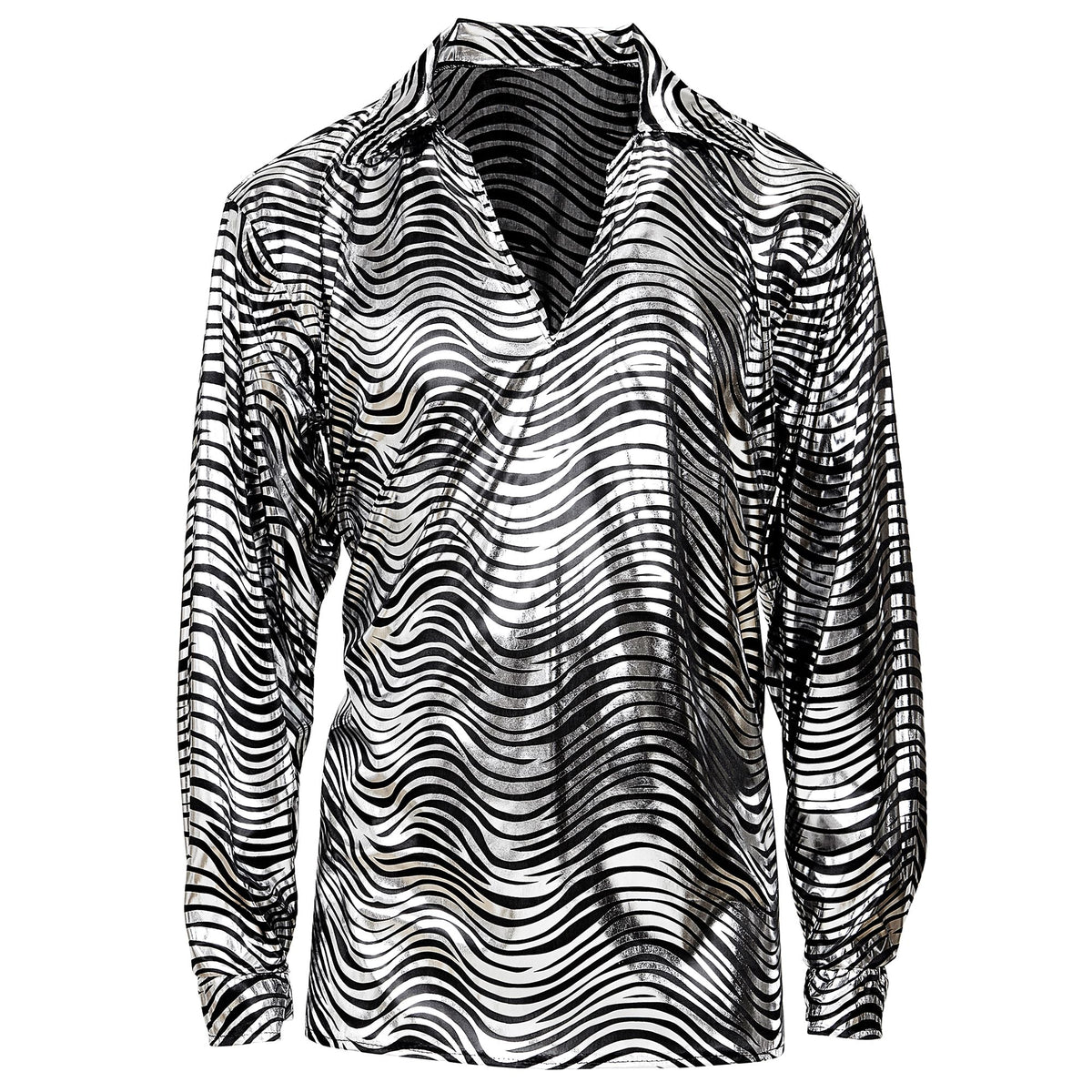 "THE 70s DISCO STYLE - silver waves" (Hemd)