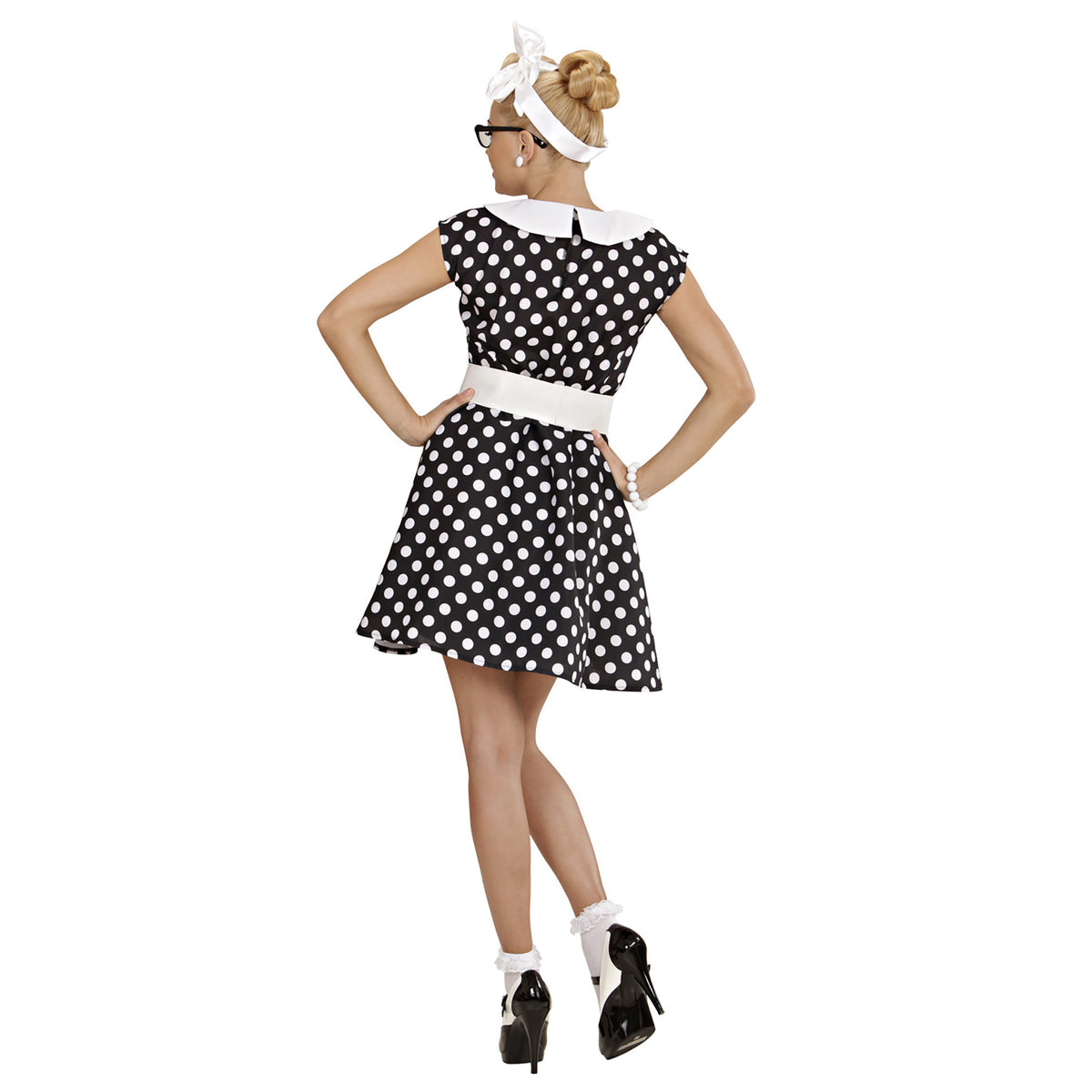 "FRAU DER 50er JAHRE MIT PETTICOAT" schwarz (Kleid, Gürtel)