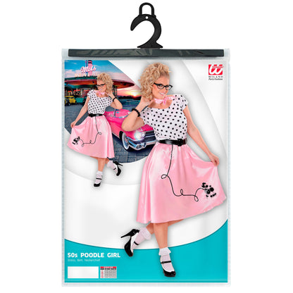 "50ER JAHRE PUDEL GIRL" (Kleid, Gürtel, Halstuch)