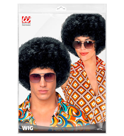 "SCHWARZE DISCO 70er JAHRE PERÜCKE UNISEX" in Polybag
