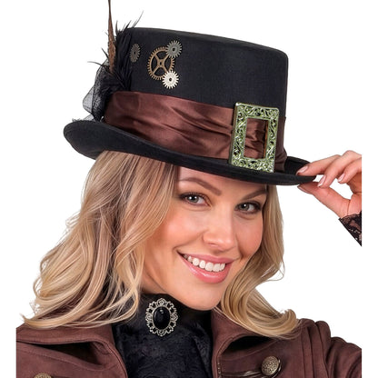 "STEAMPUNK ZYLINDER AUS FILZ" 12 cm