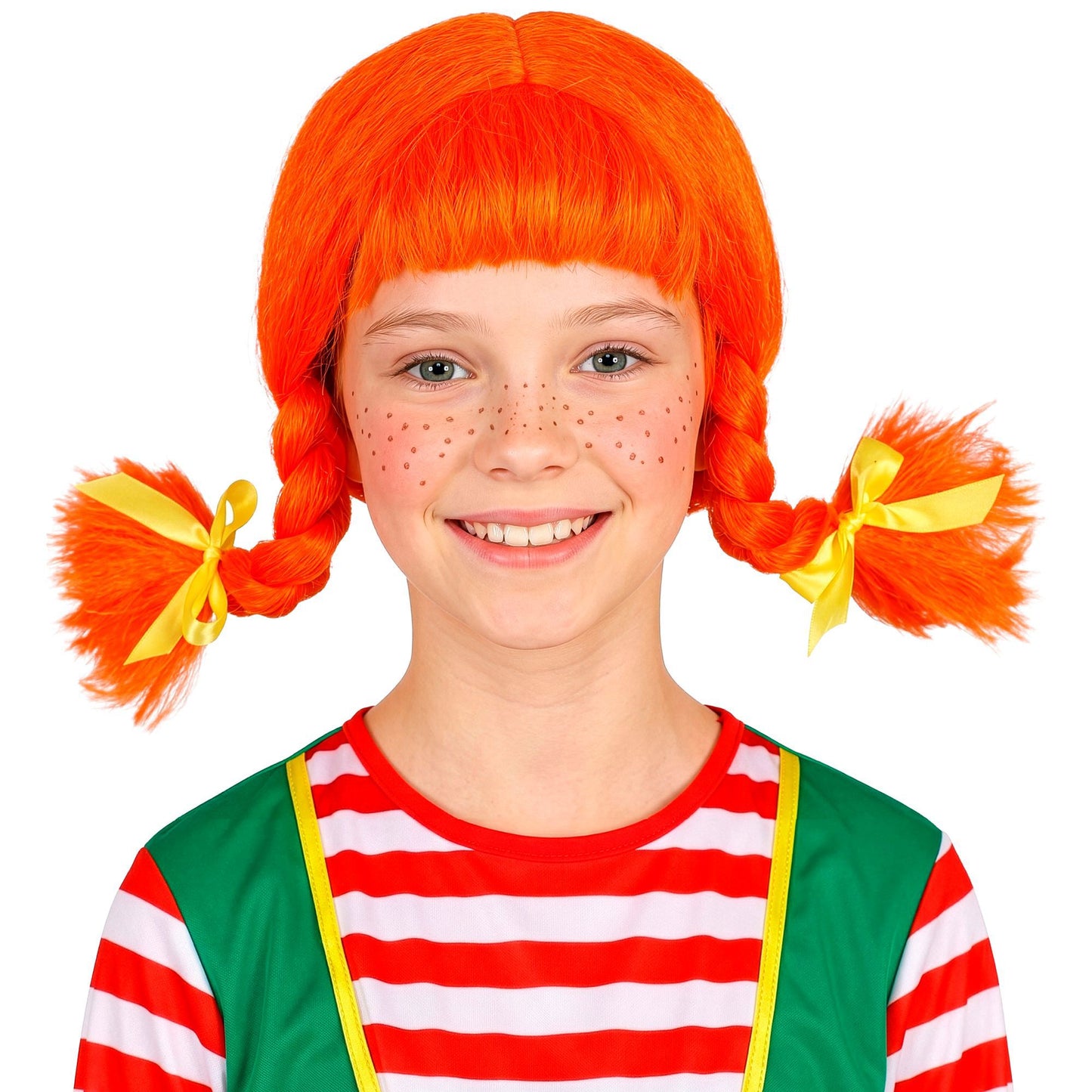 Bunte Perücke mit modellierbaren Zöpfen für Fasnacht & Mottopartys