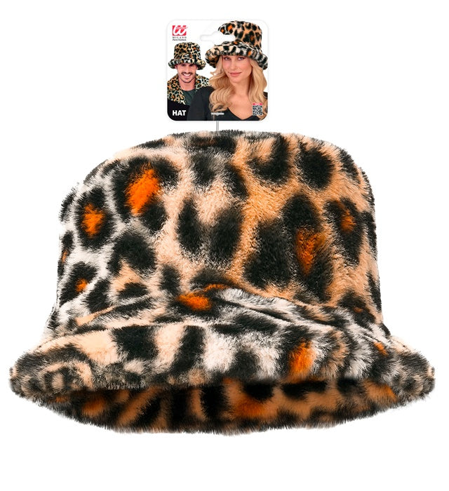 "LEOPARDENMUSTER PLÜSCH ANGLERHUT"