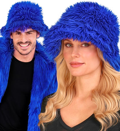 "BLAUER PLÜSCH ANGLERHUT"