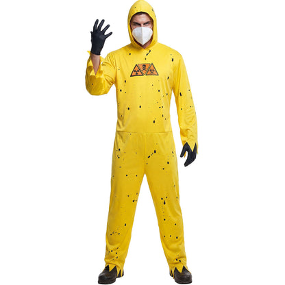 "TOXIC HAZARD" (Overall mit Kapuze, Handschuhe, Maske)