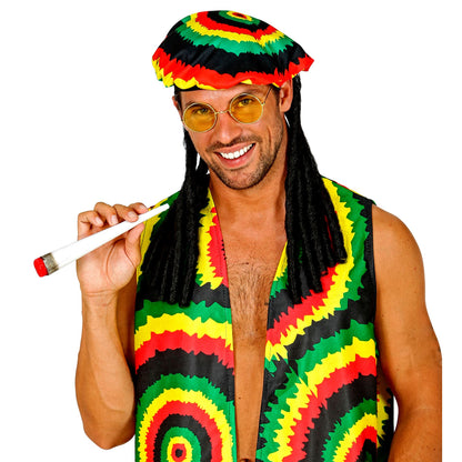 "RASTAMANN" (Mütze mit Dreadlocks, Brille, Joint)