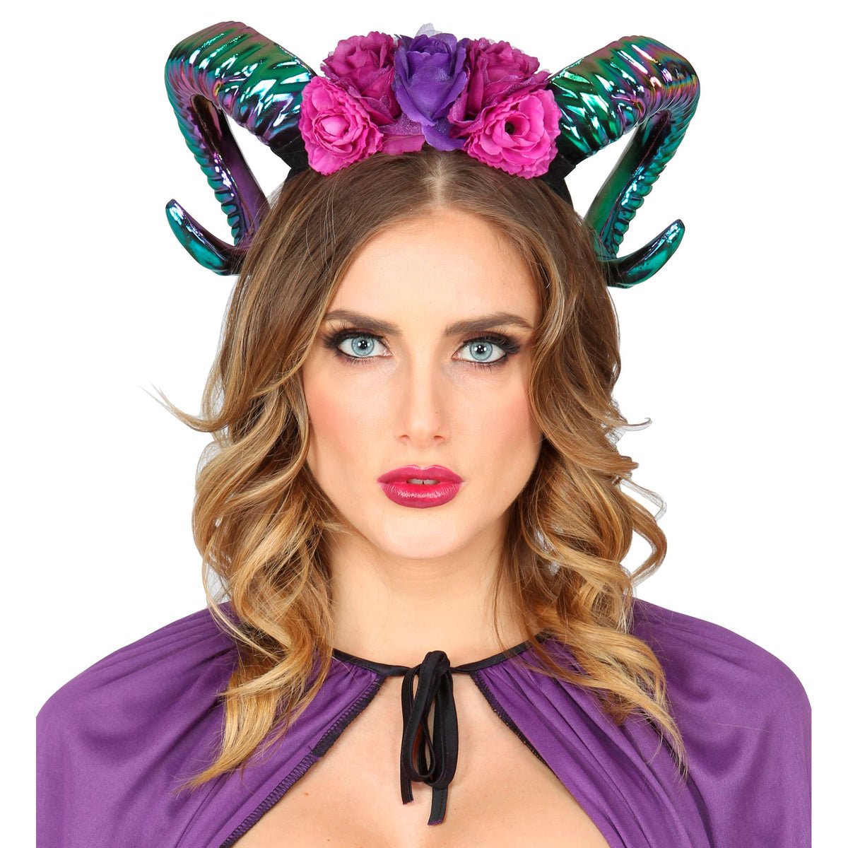 "WIDDERHÖRNER MIT BLUMEN" in Oilslick Look