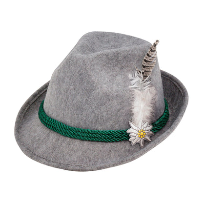 "BAYERISCHER HUT MIT FEDERN UND EDELWEISS" aus Filz