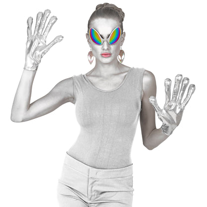 "ALIEN HANDSCHUHE SILBER METALLISCH"