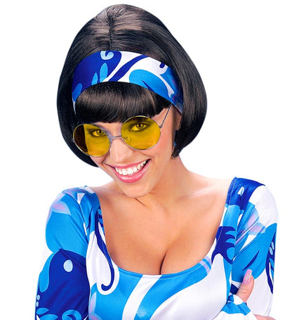 "BRILLE HIPPIE XL MIT GELBEN GLÄSERN" Durchmesser 6 cm