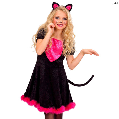 "KITTY KAT" (Kleid mit Schwanz, Ohren)
