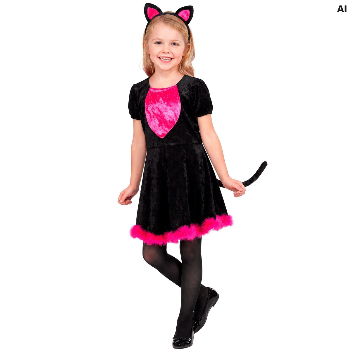 "KITTY KAT" (Kleid mit Schwanz, Ohren)