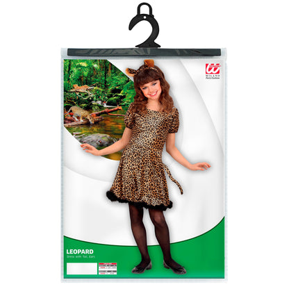 Widmann Leopardenkostüm für Kinder mit Kleid Schwanz und Ohren – Detailansicht