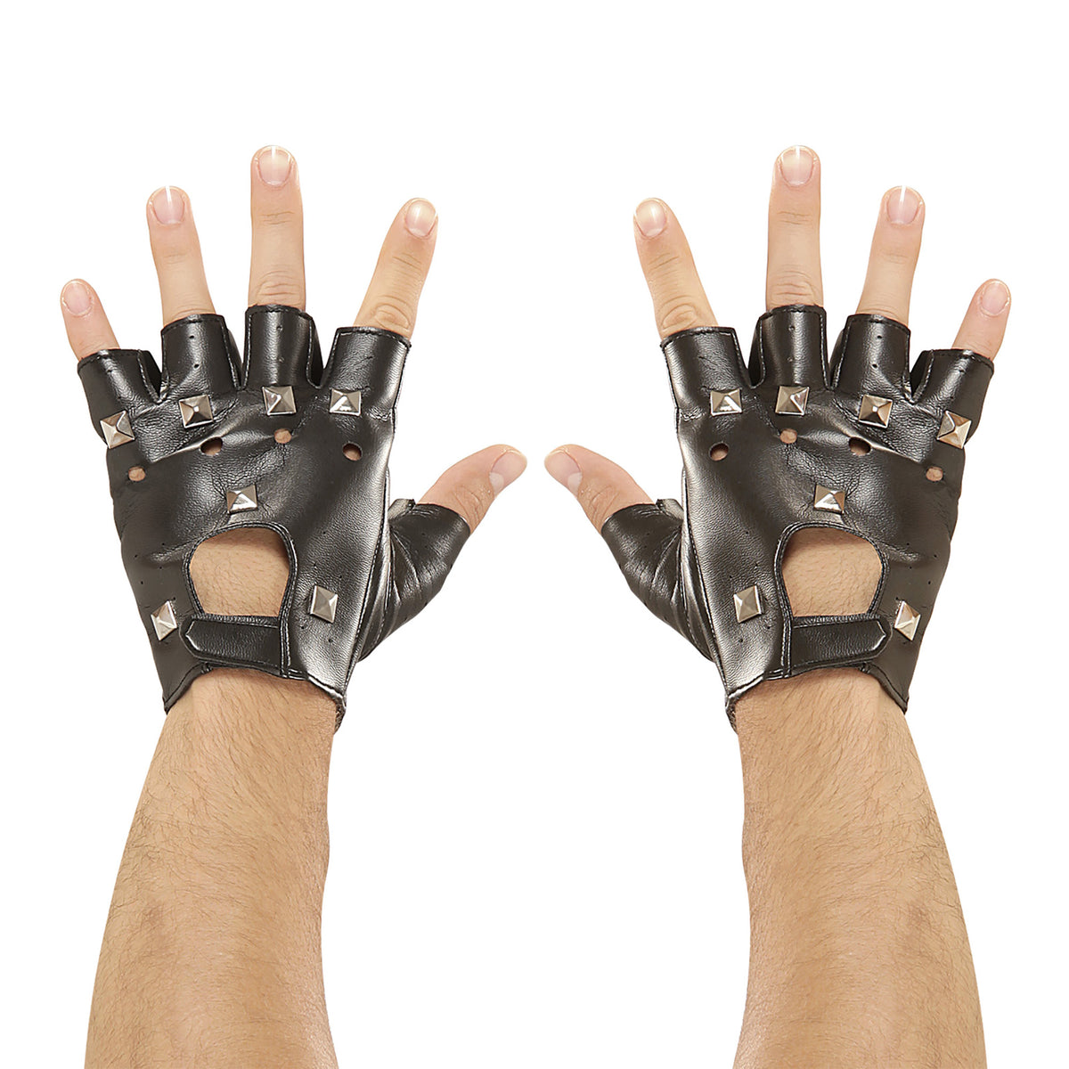 "FINGERLOSE NIETENHANDSCHUHE" in Lederoptik
