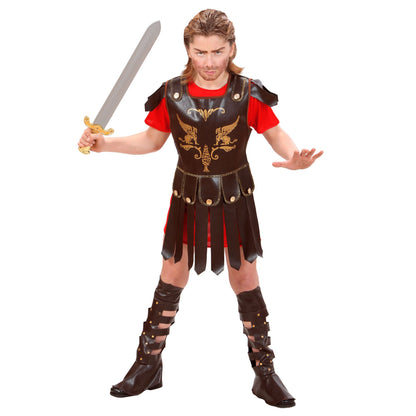 Widmann Gladiator Kinderkostüm mit Tunika, Armstulpen und Überstiefeln – Produktansicht