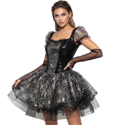 "SPIDER LADY" (Kleid, fingerlose Handschuhe)
