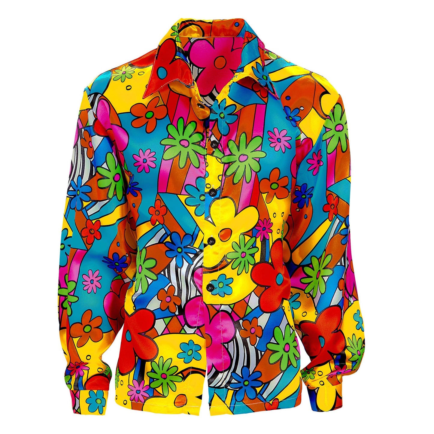 60er Jahre Flower Power Hemd im typischen Hippie Stil – für Fasnacht & Mottoparty