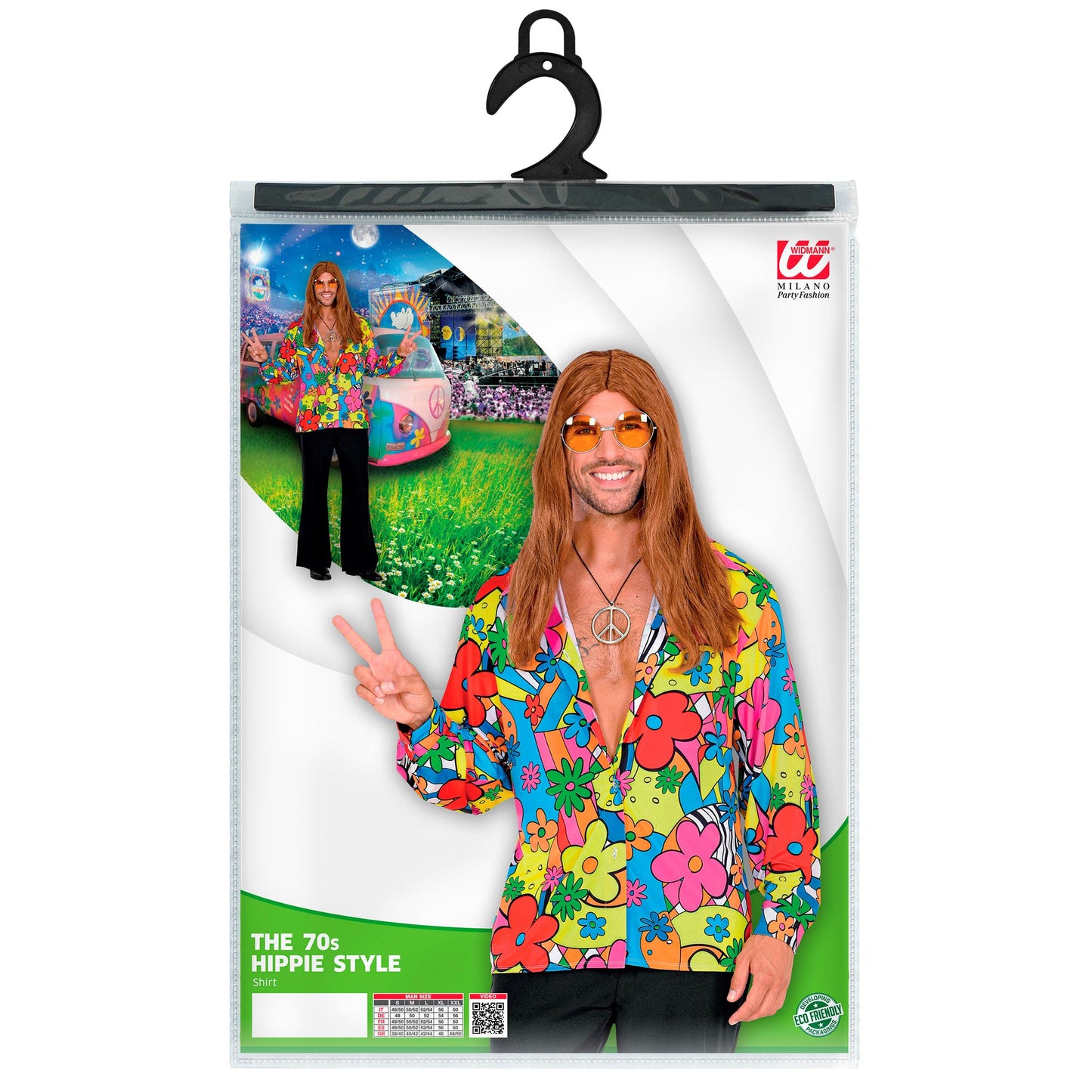 60er Jahre Flower Power Hemd im typischen Hippie Stil – für Fasnacht & Mottoparty