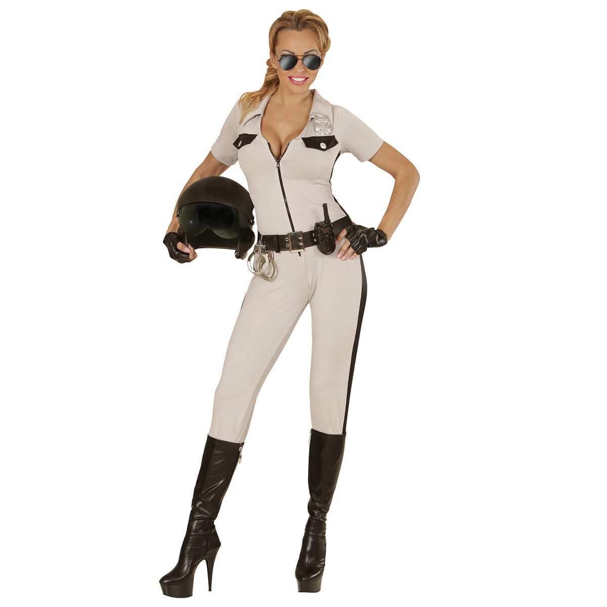 "CALIFORNIA HIGHWAY PATROL OFFICER" (Overall, Gürtel, fingerlose Handschuhe)