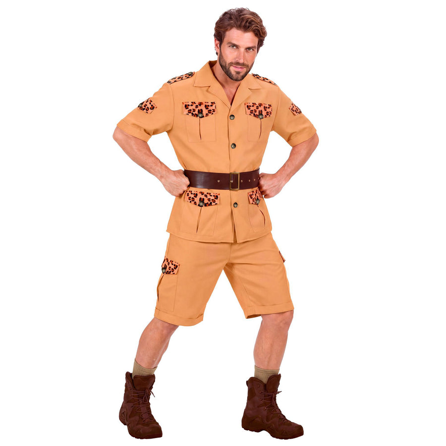 Widmann Safari Entdecker Kostüm für Erwachsene – Hemd Shorts und Gürtel