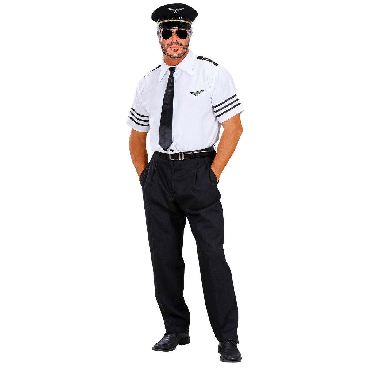 "PILOT" (Hemd, Krawatte, Mütze)