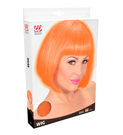 Widmann Perücke Valentina neonorange in Box – Seitenansicht