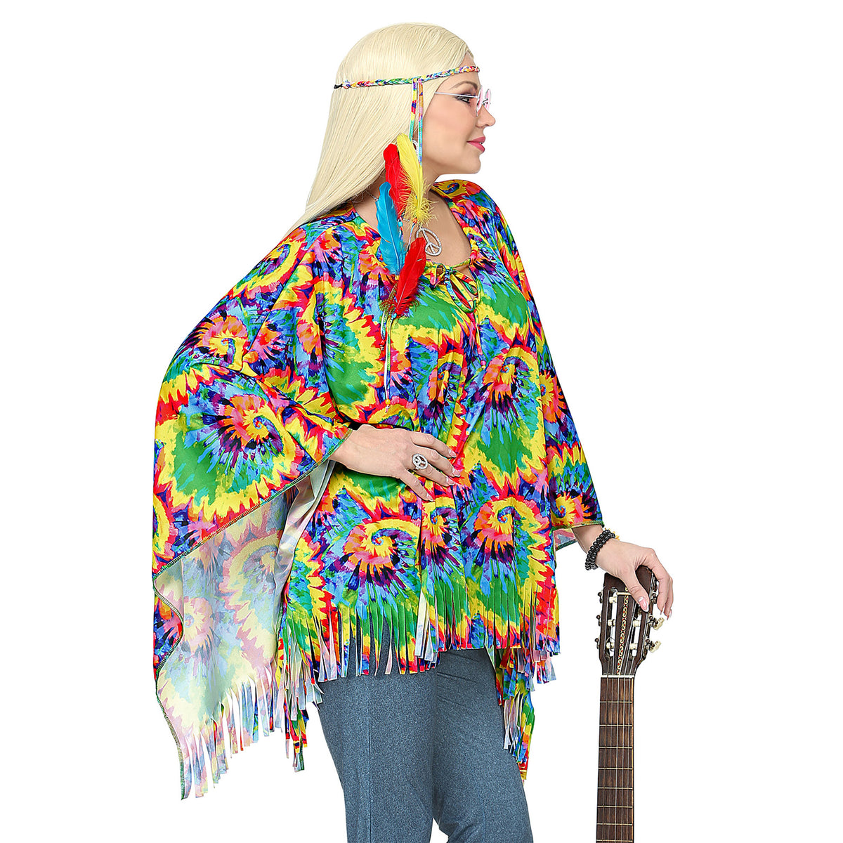 "PSYCHEDELIC HIPPIE" (Poncho, Stirnband)