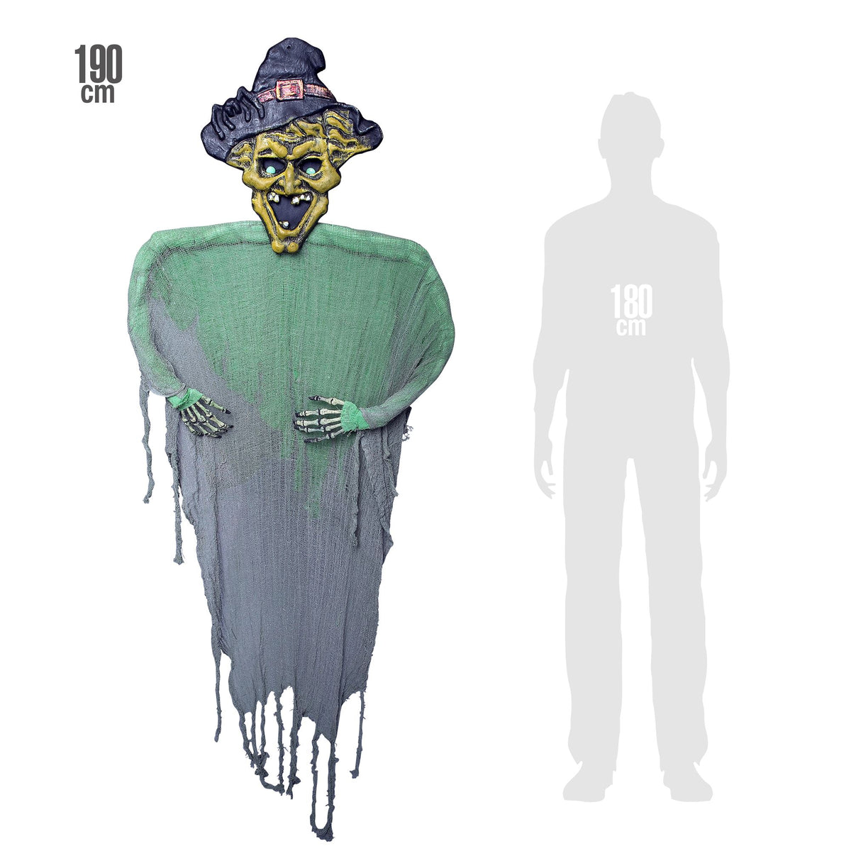 Widmann Hexe 190 cm Halloween-Dekoration – Detailansicht