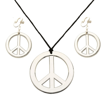 "HIPPIE SET PEACE KETTE & OHRRINGE"