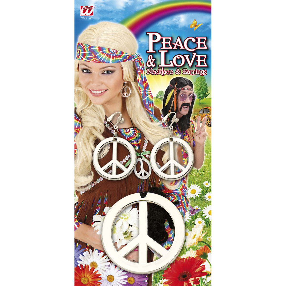 "HIPPIE SET PEACE KETTE & OHRRINGE"