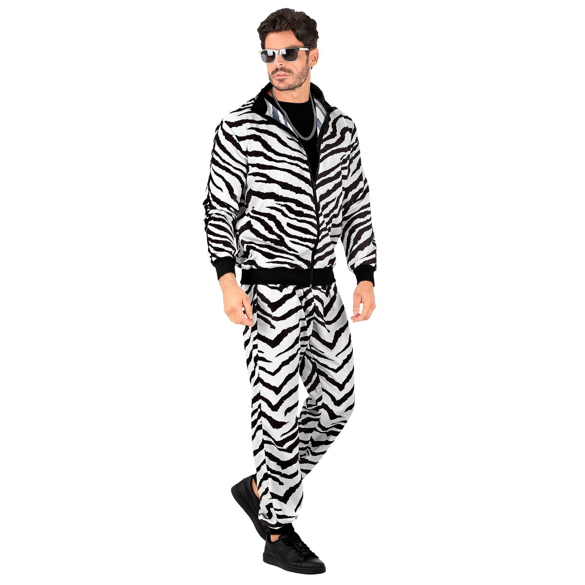 "PARTY FASHION TRAININGSANZUG MIT ZEBRAMUSTER" (Oberteil, Hose)